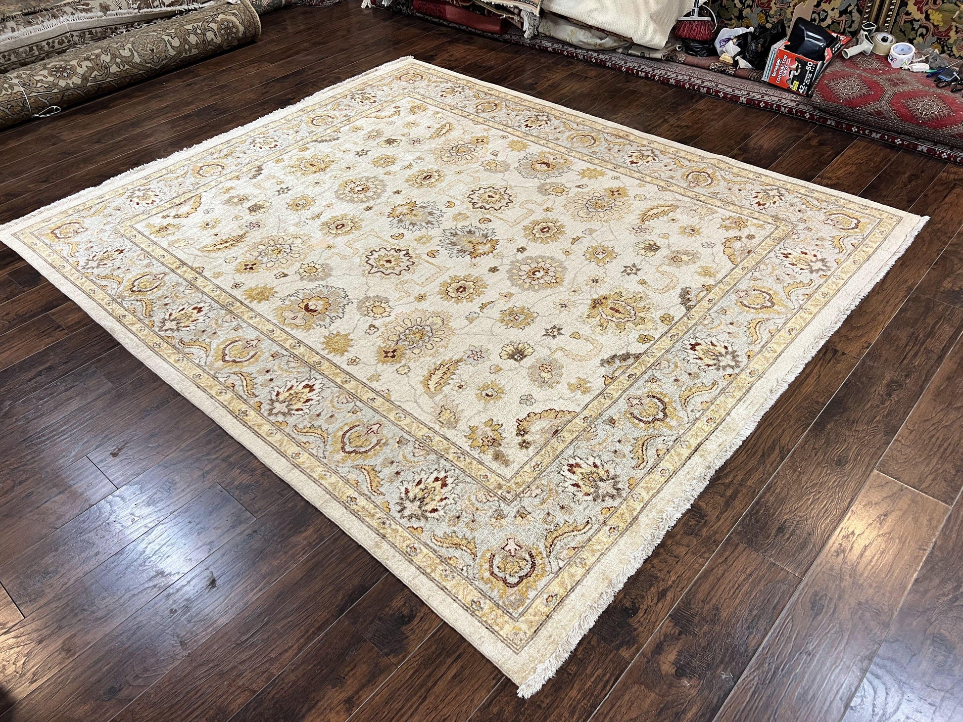 Peshawar Rug 8x10, Oushak Rug, Neutral Colors Hand Knotted Farmhouse Rug - Nuvé