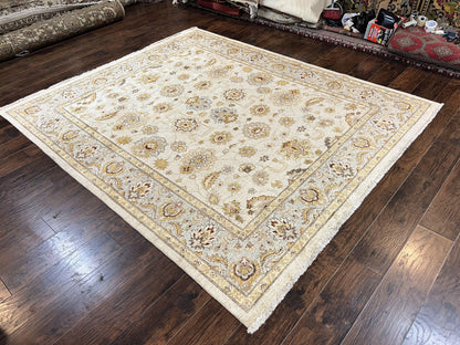 Peshawar Rug 8x10, Oushak Rug, Neutral Colors Hand Knotted Farmhouse Rug - Nuvé