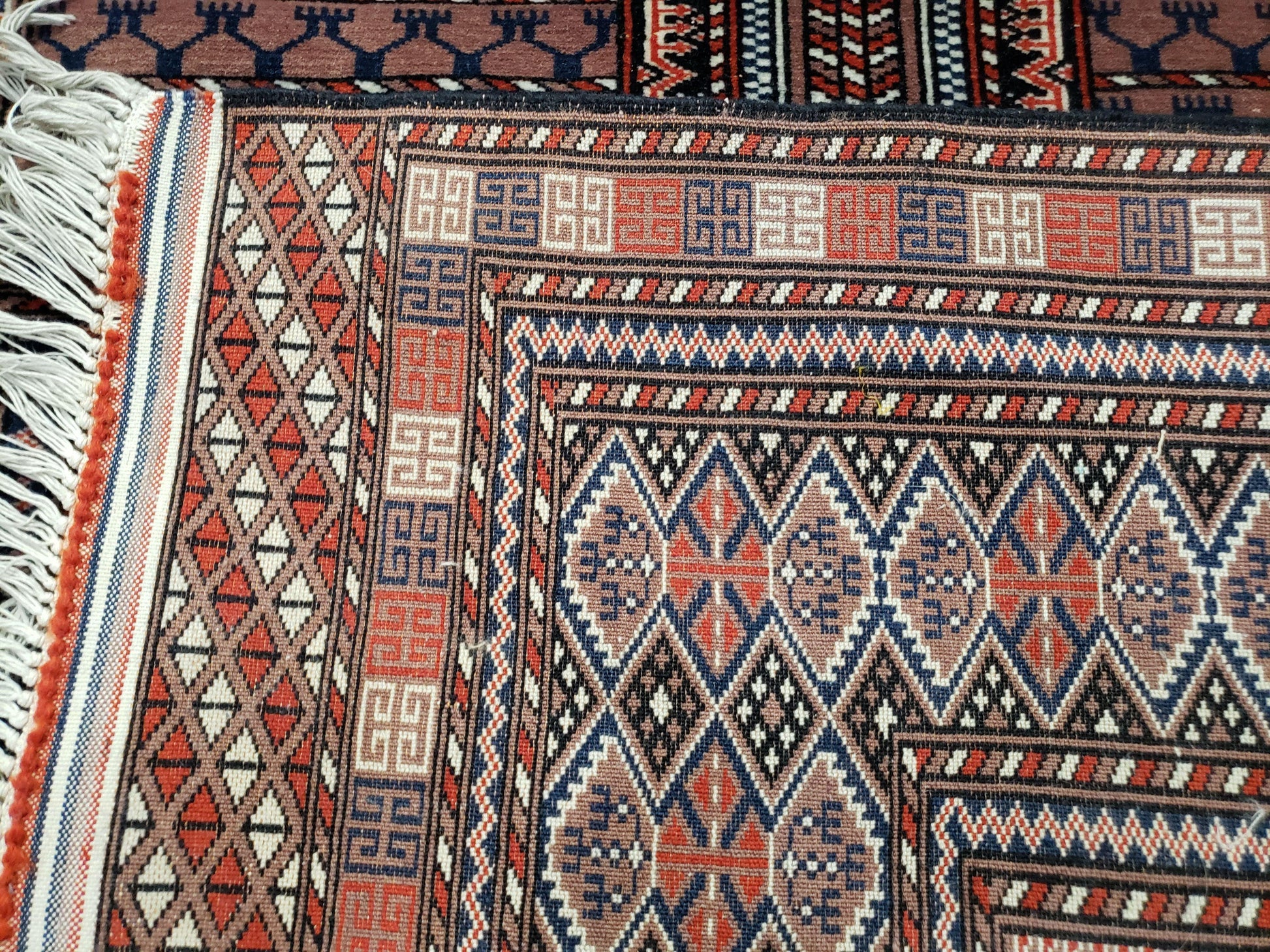 Vintage Turkoman Bokhara Rug 4x6, Four Seasons Pakistan Bukhara Turkmen Engsi Yamud Carpet, Fine Tribal Rug, Wool, Hand-Knotted, Brown, Nice - Nuvé