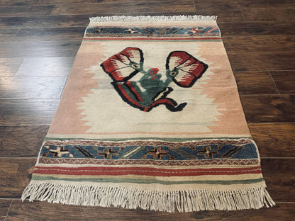 Turkish Kilim Rug 2.5 x 4.7, Flatweave Bohemian Blanket Rug, Wall Hanging Tapestry Rug - Nuvé