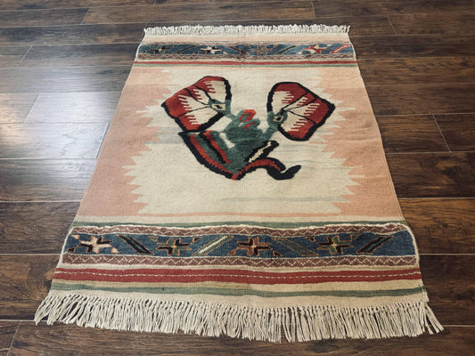 Turkish Kilim Rug 2.5 x 4.7, Flatweave Bohemian Blanket Rug, Wall Hanging Tapestry Rug - Nuvé