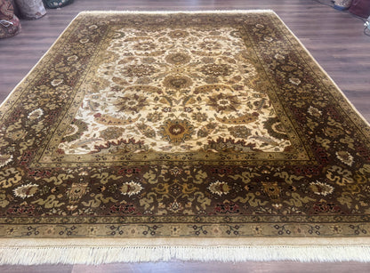 Indo Persian Mahal Rug 8x10, Floral Traditional Wool Oriental Carpet - Nuvé