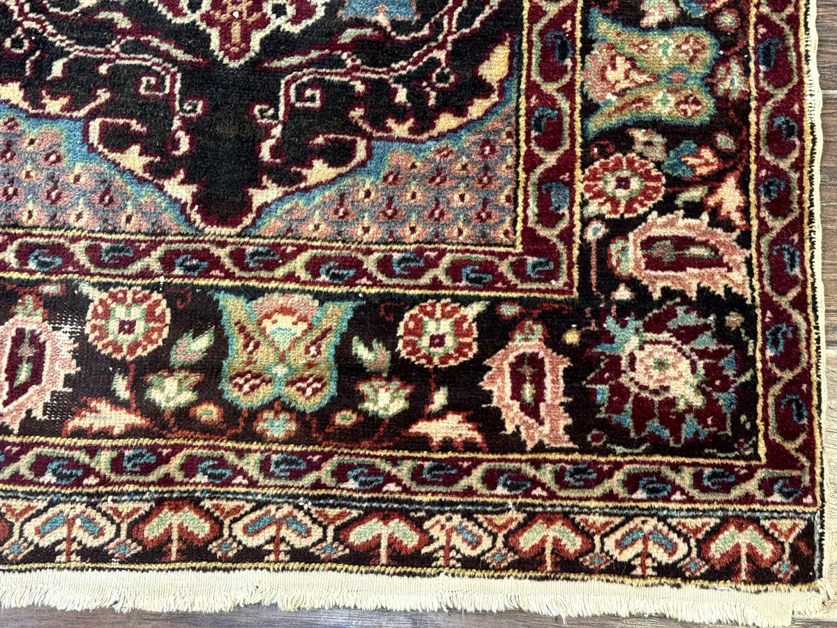 Antique Turkish Rug 4x6, Unique Rare Carpet