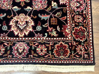 Indo Persian Sarouk Rug 3x5, Black Traditional Oriental Carpet - Nuvé