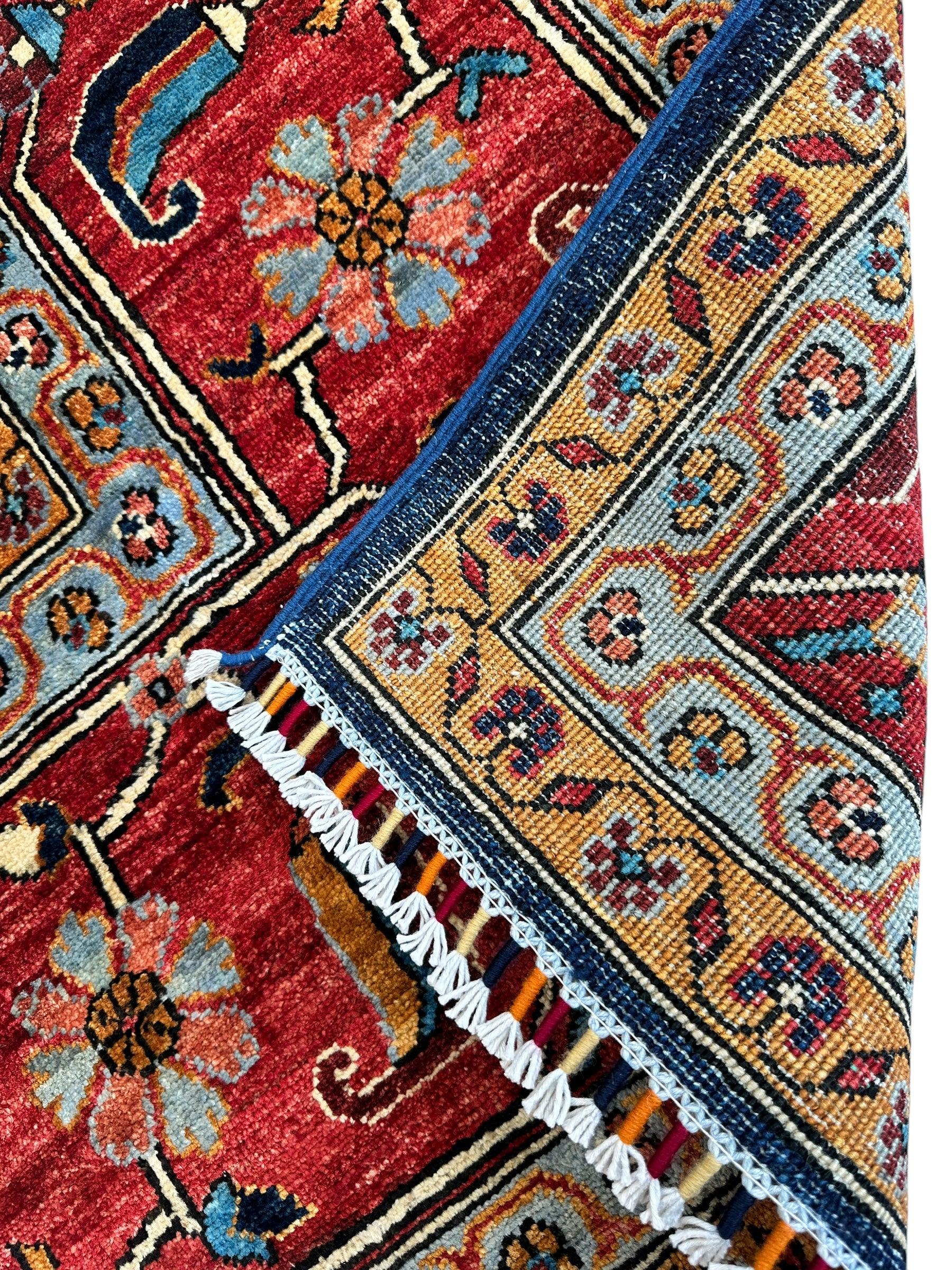 Hand-Knotted Afghani Bidjar Wool Rug – 9’x12’ – Intricate Geometric & Floral Motifs - Nuvé