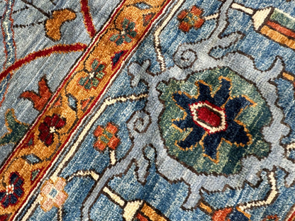 Hand-Knotted Trasitional Serapi Ghazni Wool Rug – 9’1” x 12’ – Intricate Floral Design - Nuvé