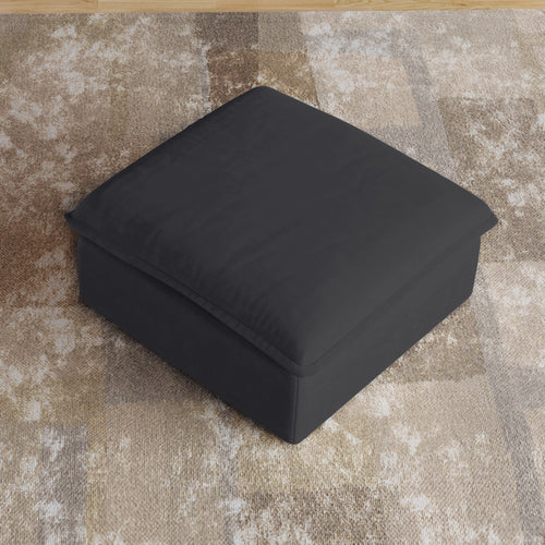 Sabi Modular Boucle Cloud Sofa - Obsidian Black - Single Ottoman - Nuvé