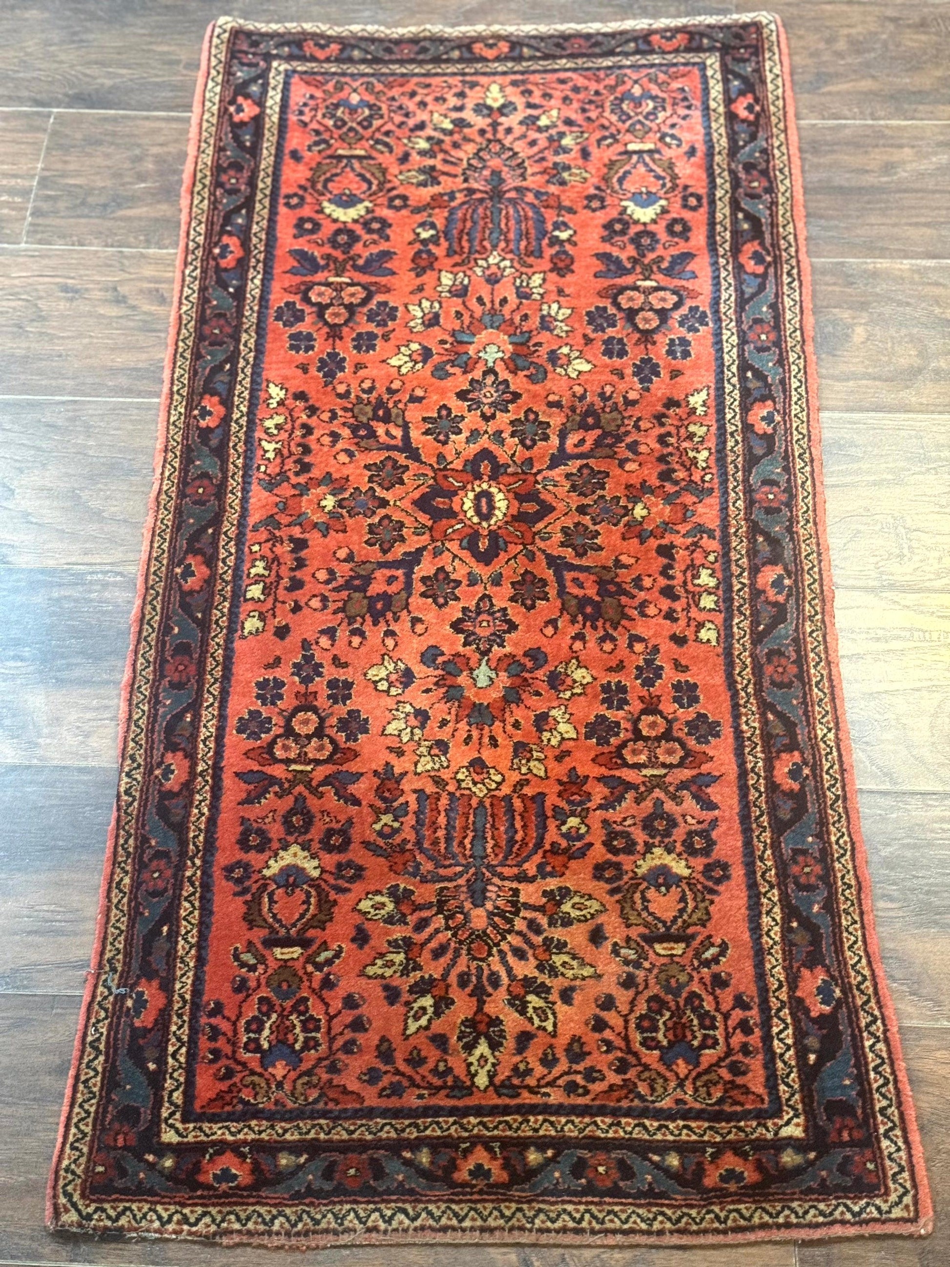 Antique Persian Sarouk Rug 2x4, Red, Fine 260 KPSI - Nuvé