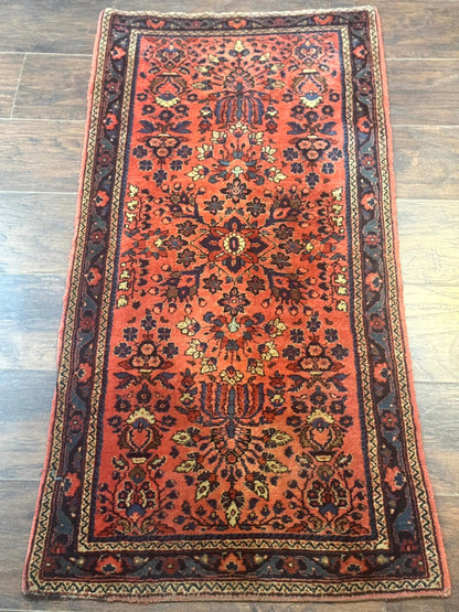 Antique Persian Sarouk Rug 2x4, Red, Fine 260 KPSI - Nuvé