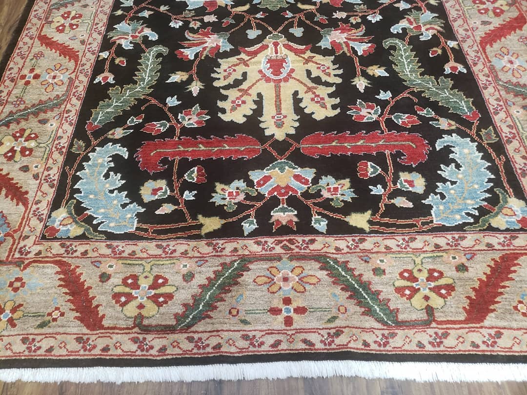 Peshawar Rug, 6x9 Rug, Hand Knotted Wool Area Rug, Black and Silver Rug, Unique Oriental Carpet, Handmade, Medium Sized Rug, Persian Rug - Nuvé