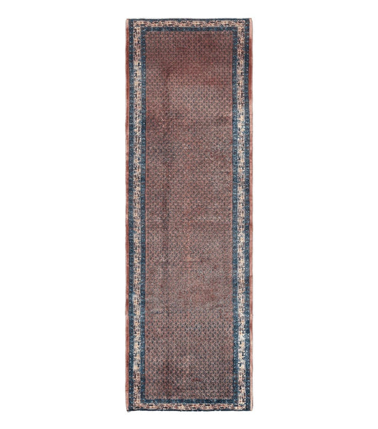 Antique Persian Seraband Runner 3.7 x 11 - Red, Wool, Mir Pattern