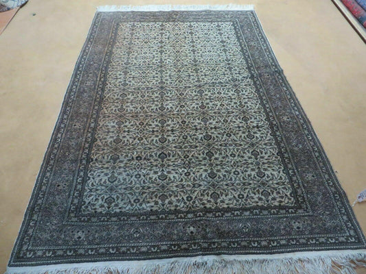 5' X 7' Vintage Handmade Turkish Sivas Hereke Rug Wool On Cotton Carpet Traditional & Boho Bohemian Home Décor - Nuvé