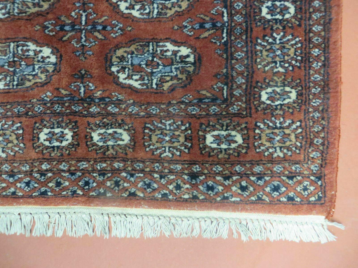 3' X 4' Vintage Handmade Pakistan Turkoman Bokhara Fine Woven Wool Rug