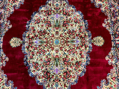 Karastan Rug 8.8 x 12 - Red Floral Kirman - Wool Pile Carpet - Nuvé