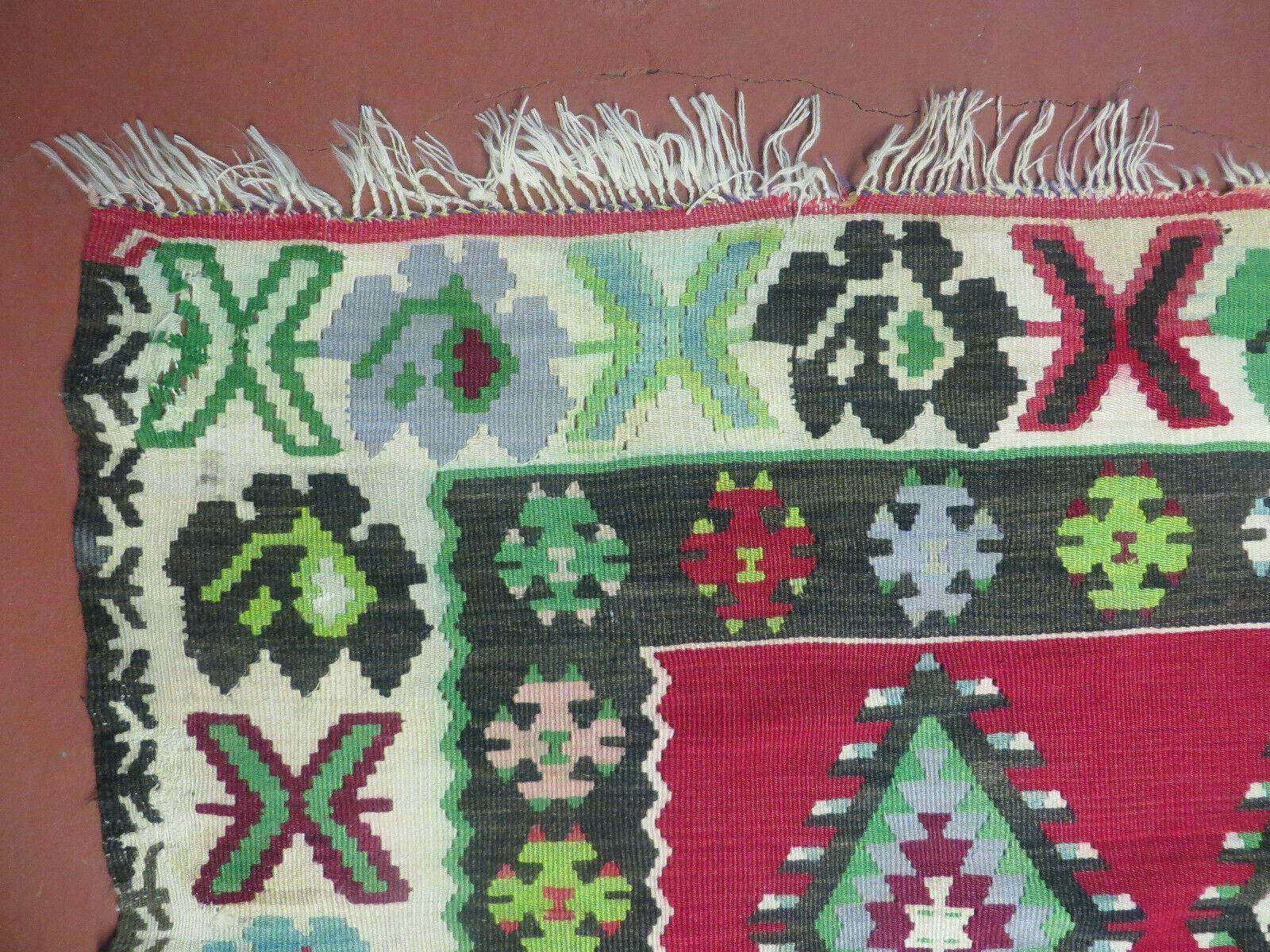 7' X 9' Vintage Turkish Kilim Handmade Flat Weave Wool Rug Veg Dye Nice - Nuvé