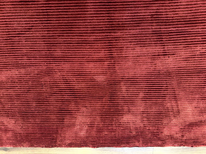 Modern Tibetan Rug 8x10, Red, Stripes, Handmade Wool Thick Pile Carpet - Nuvé