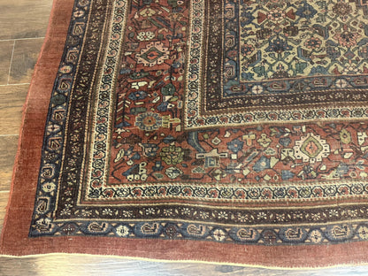 Antique Persian Bidjar Rug 8x15 – Navy Blue, Herati Pattern, Early 20th Century - Nuvé