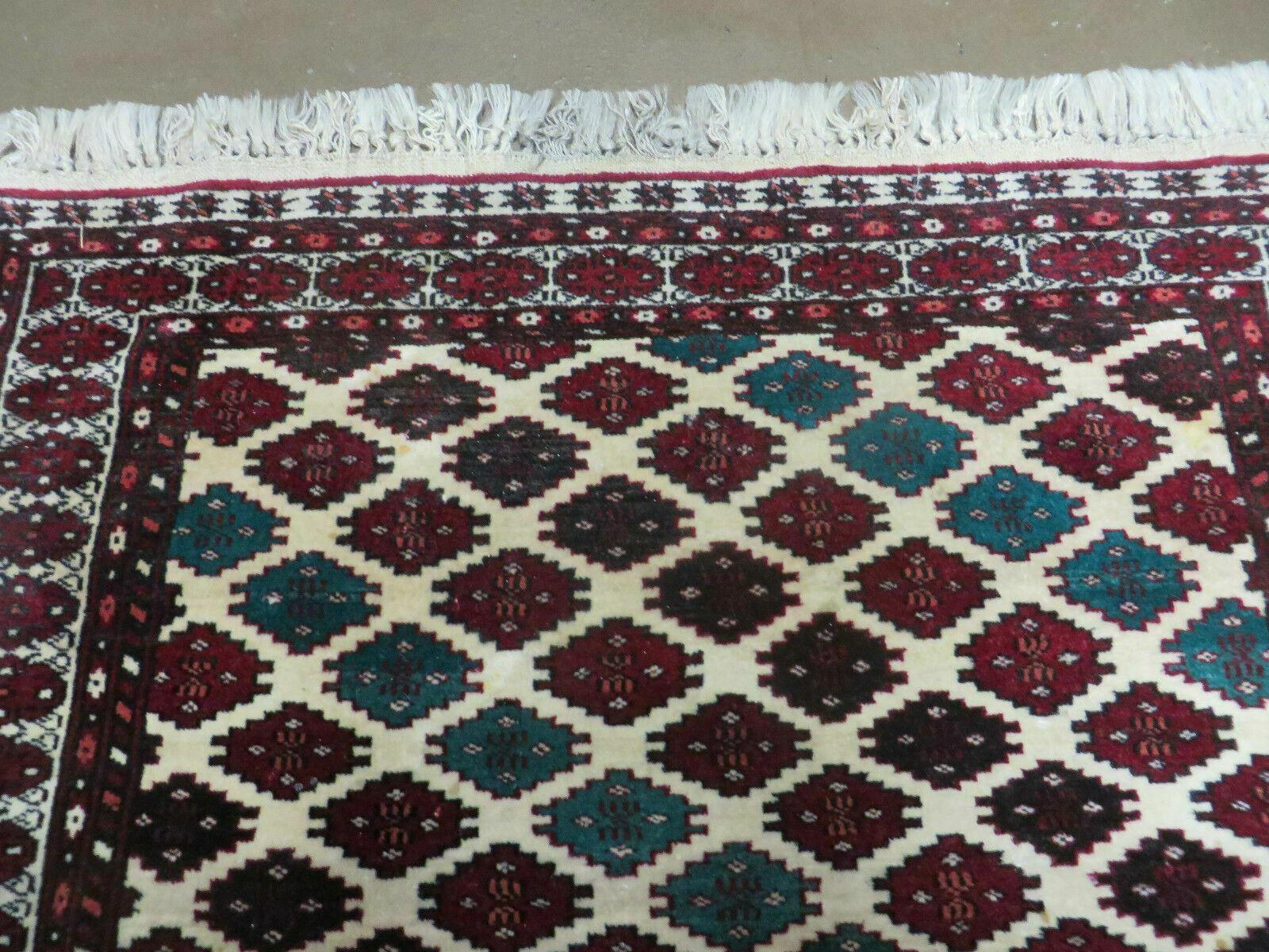 3' X 4' Vintage Handmade Pakistan Bokhara Turkoman Balouch Wool Rug Mat Nice - Nuvé