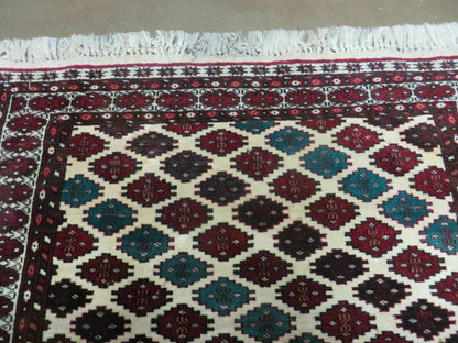 3' X 4' Vintage Handmade Pakistan Bokhara Turkoman Balouch Wool Rug Mat Nice