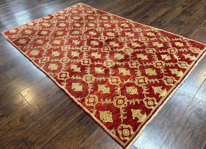 Modern Turkish Oushak Rug 5x8, Brick Red - Nuvé