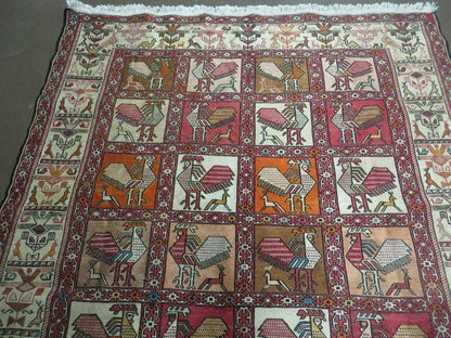 4' X 6' Vintage Russian Kilim Handmade Flat Soumak Weave Silk Wool Rug Organic - Nuvé
