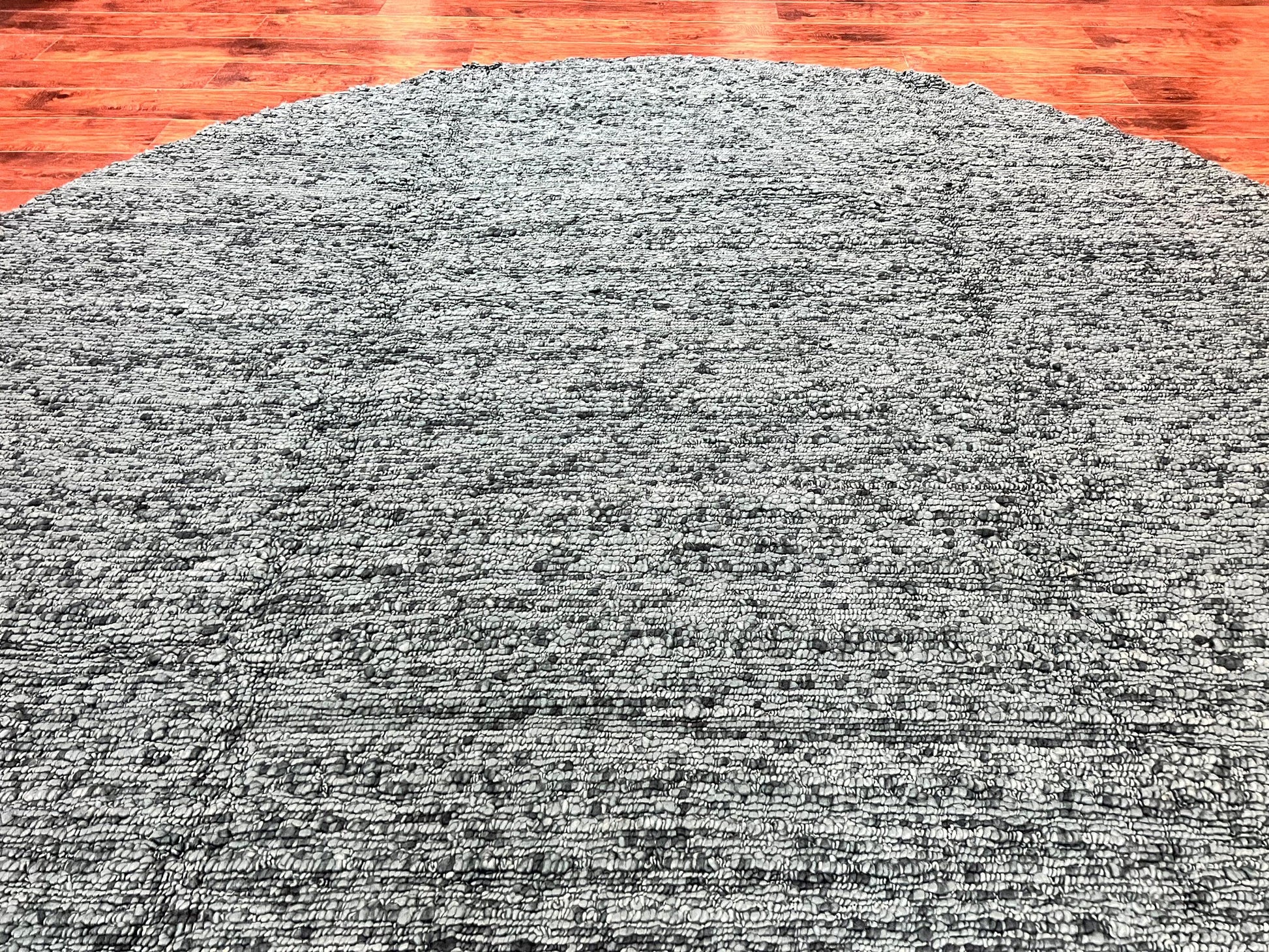 Large Round Indian Rug 11x11, Teal, Vintage Handmade Wool Carpet - Nuvé