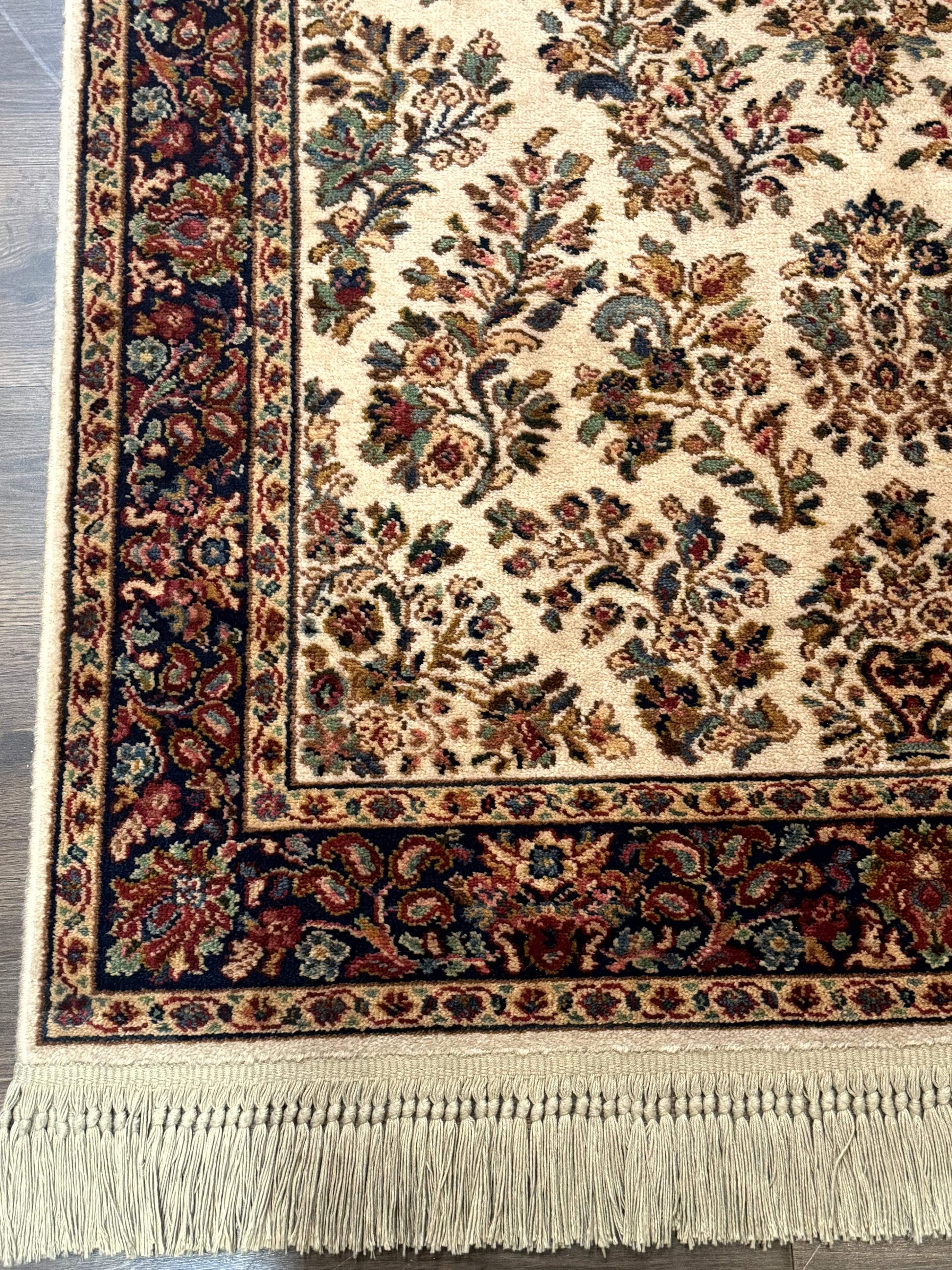 4x6 Karastan Rug Ivory Sarouk #760, Wool Vintage Original 700 Series - Nuvé