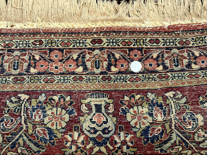 Antique Persian Sarouk Rug 3x5, Red, Floral, 200 KPSI - Nuvé