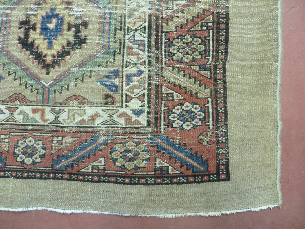 3'4" X 12' Antique Hand Made Turkish Wool Rug Runner Carpet Camel Hair Nice