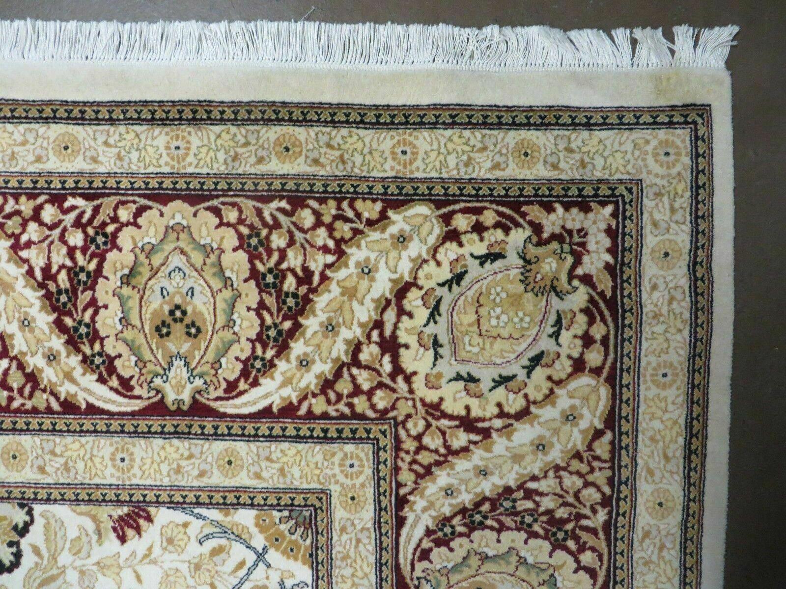 9' X 12' Vintage Handmade Wool Rug Pakistani Floral Design Nice Vegetable Dye - Nuvé