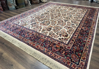 Karastan Rug 8.8 x 10.6 Ivory Sarouk #700/760, Wool Discontinued Original 700 Series - Nuvé