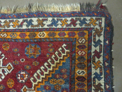 4' X 7' Antique Handmade Tribal Turkish Wool Rug Nice - Nuvé
