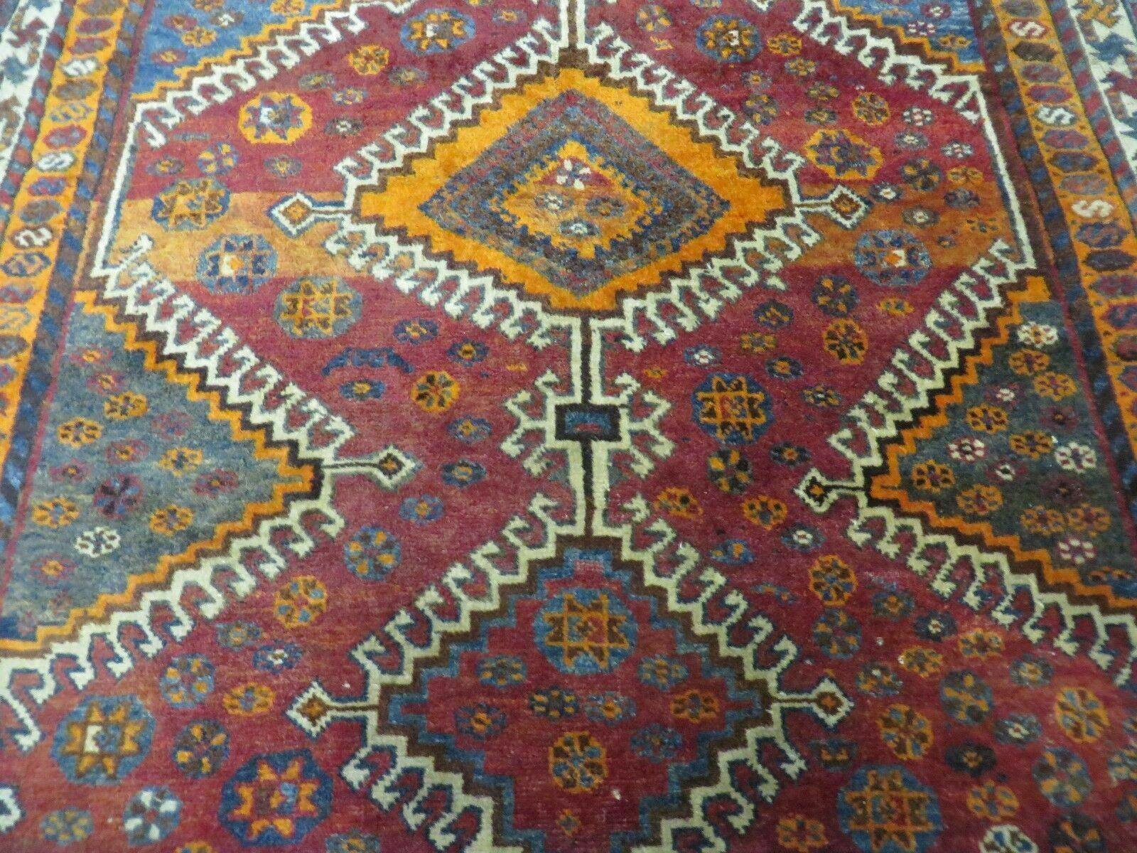 4' X 7' Antique Handmade Tribal Turkish Wool Rug Nice - Nuvé