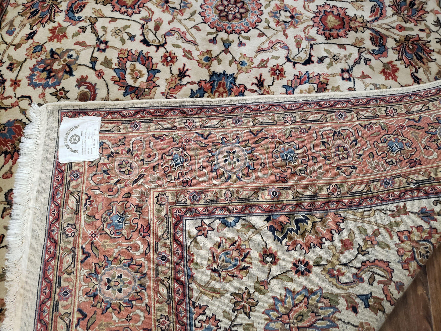 6x9 Top Quality Handmade Wool Area Rug Floral Allover Carpet Veg Dyes Beige - Nuvé