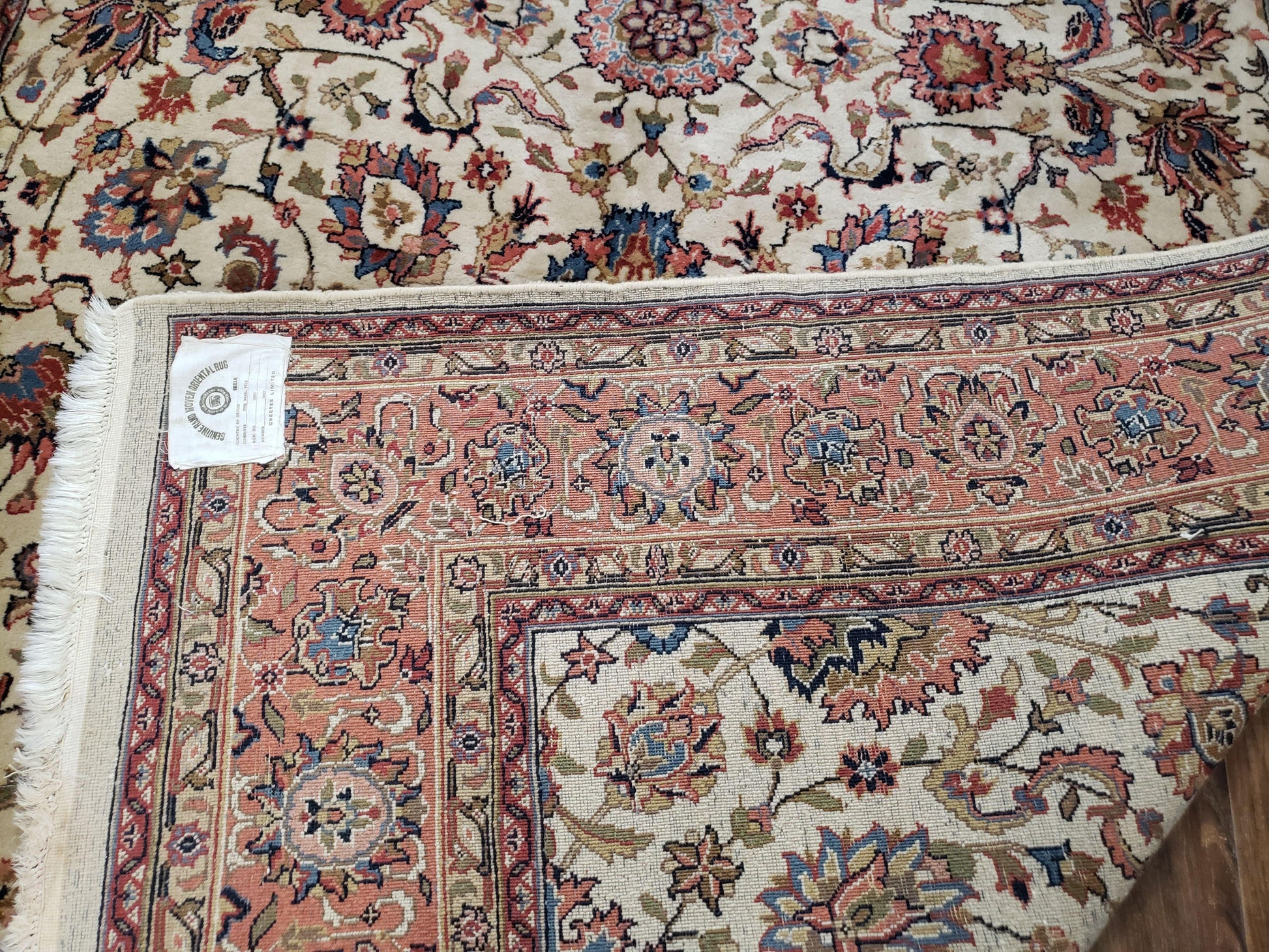 6x9 Top Quality Handmade Wool Area Rug Floral Allover Carpet Veg Dyes Beige - Nuvé