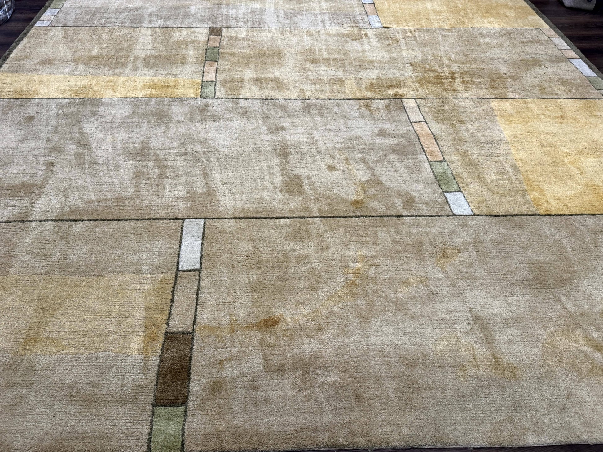 Tufenkian Tibetan Rug 12x16, Handmade Wool Modern Area Rug, Palace Size Carpet - Nuvé