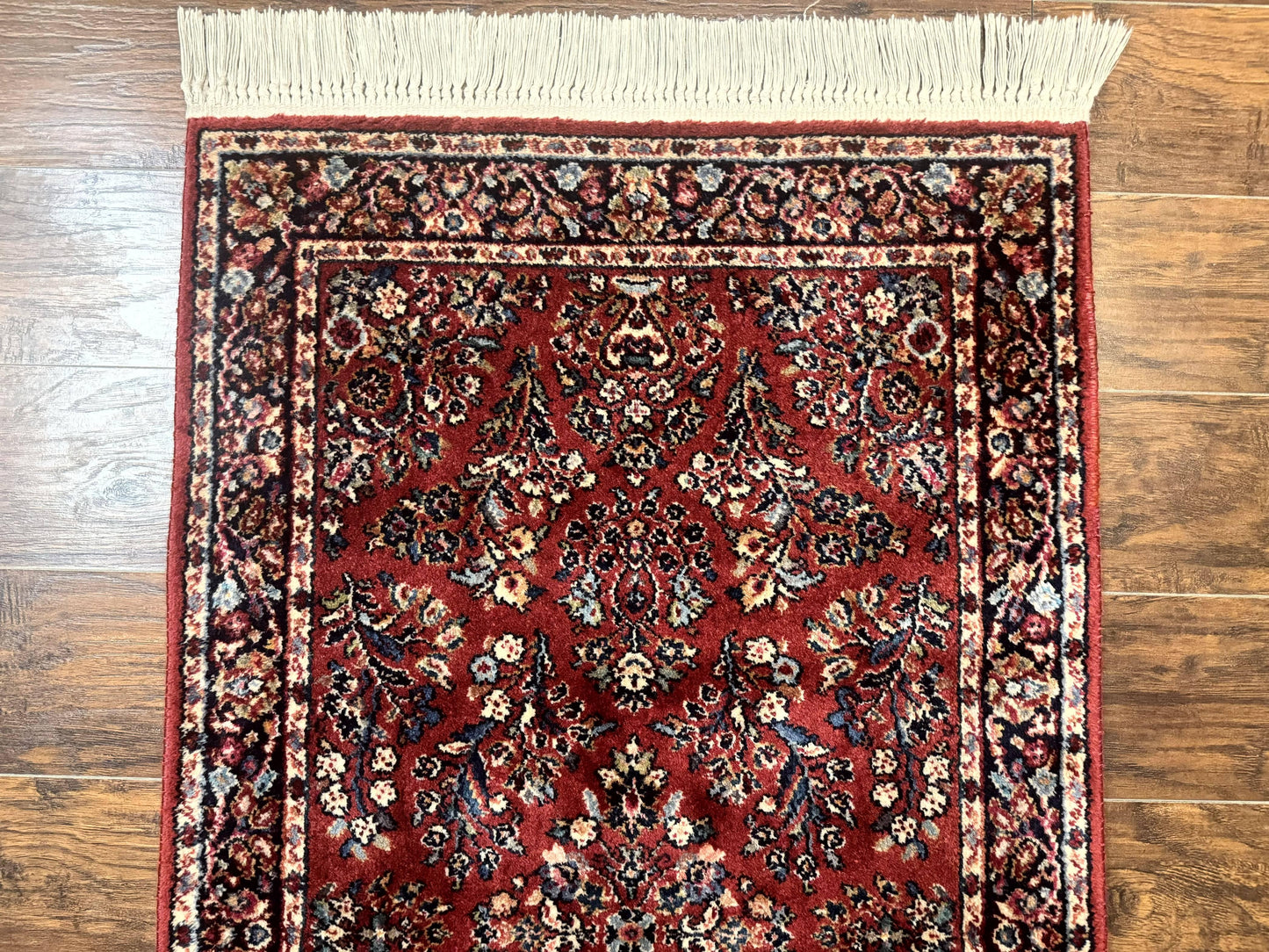 Karastan Rug 3x5 Red Sarouk #785, Karastan Wool Pile Rug, Original 700 Series, Discontinued Vintage Karastan Carpet - Nuvé