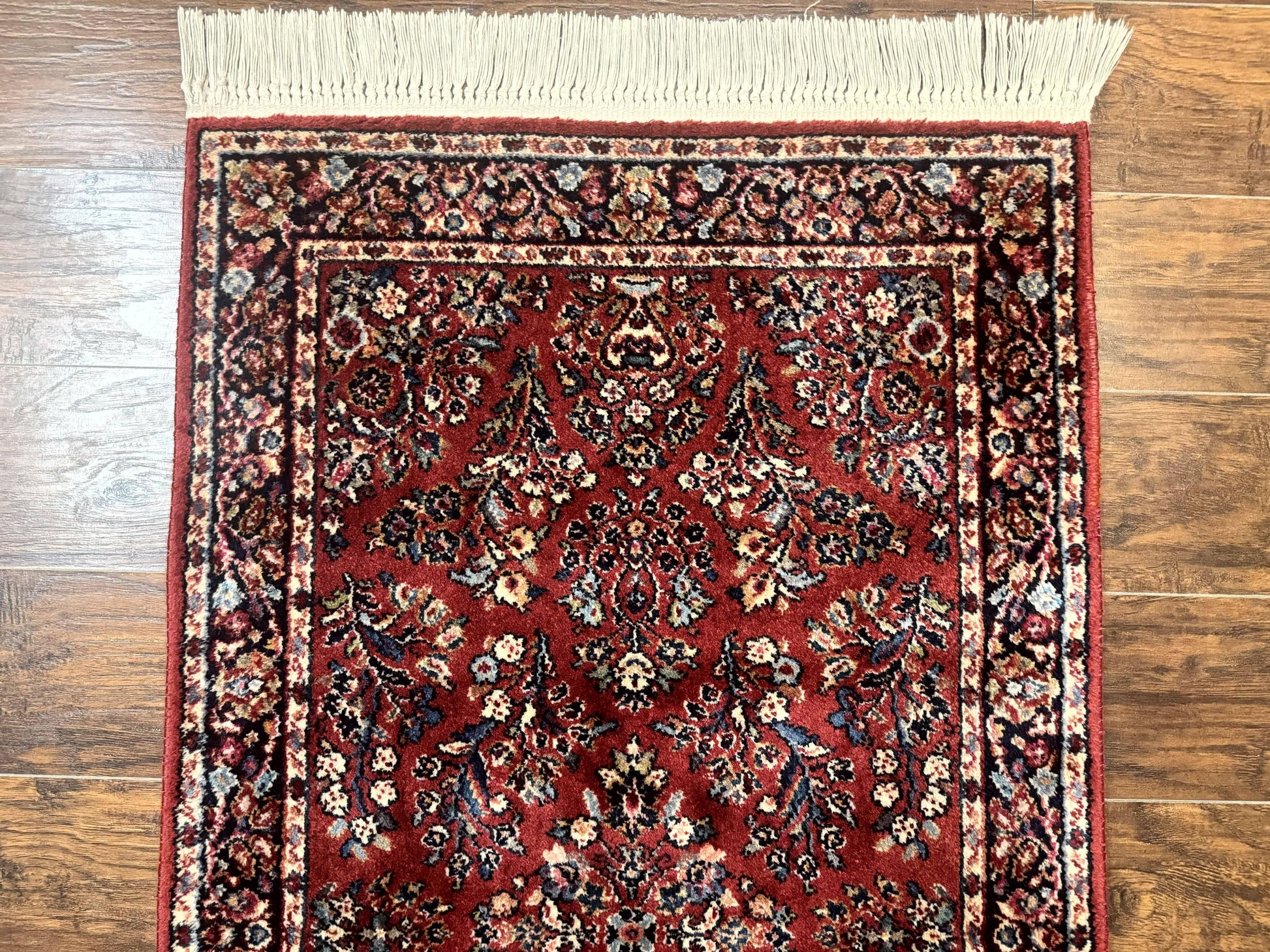 Karastan Rug 3x5 Red Sarouk #785, Karastan Wool Pile Rug, Original 700 Series, Discontinued Vintage Karastan Carpet - Nuvé