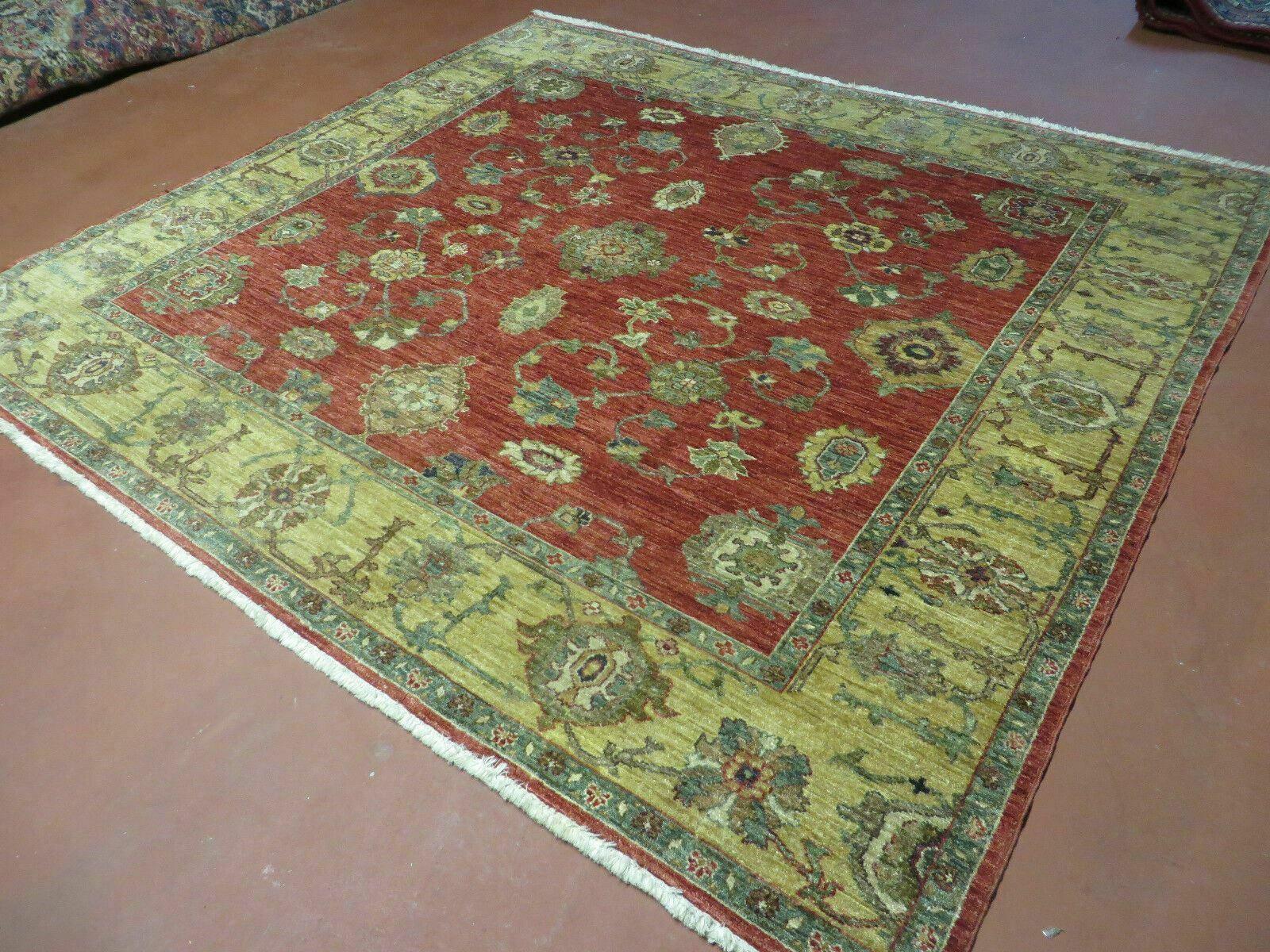 6.5' X 7' Vintage Handmade Egypt Agra Wool Rug Carpet Square Beauty - Nuvé