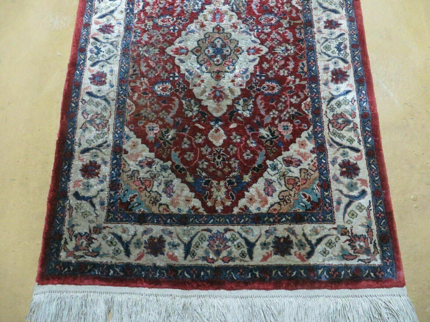 2' X 3' Handmade Chinese Floral Oriental Silk Rug Carpet Nice Red - Nuvé