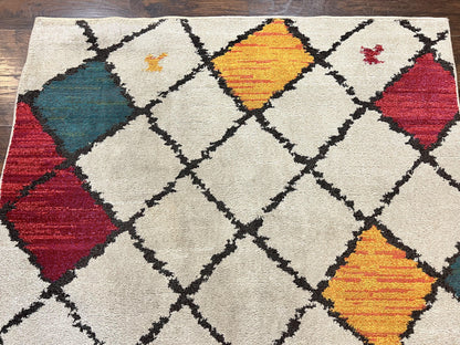 Panel Design Rug 5 x 7.6, Ivory/Beige & Multicolor - Nuvé