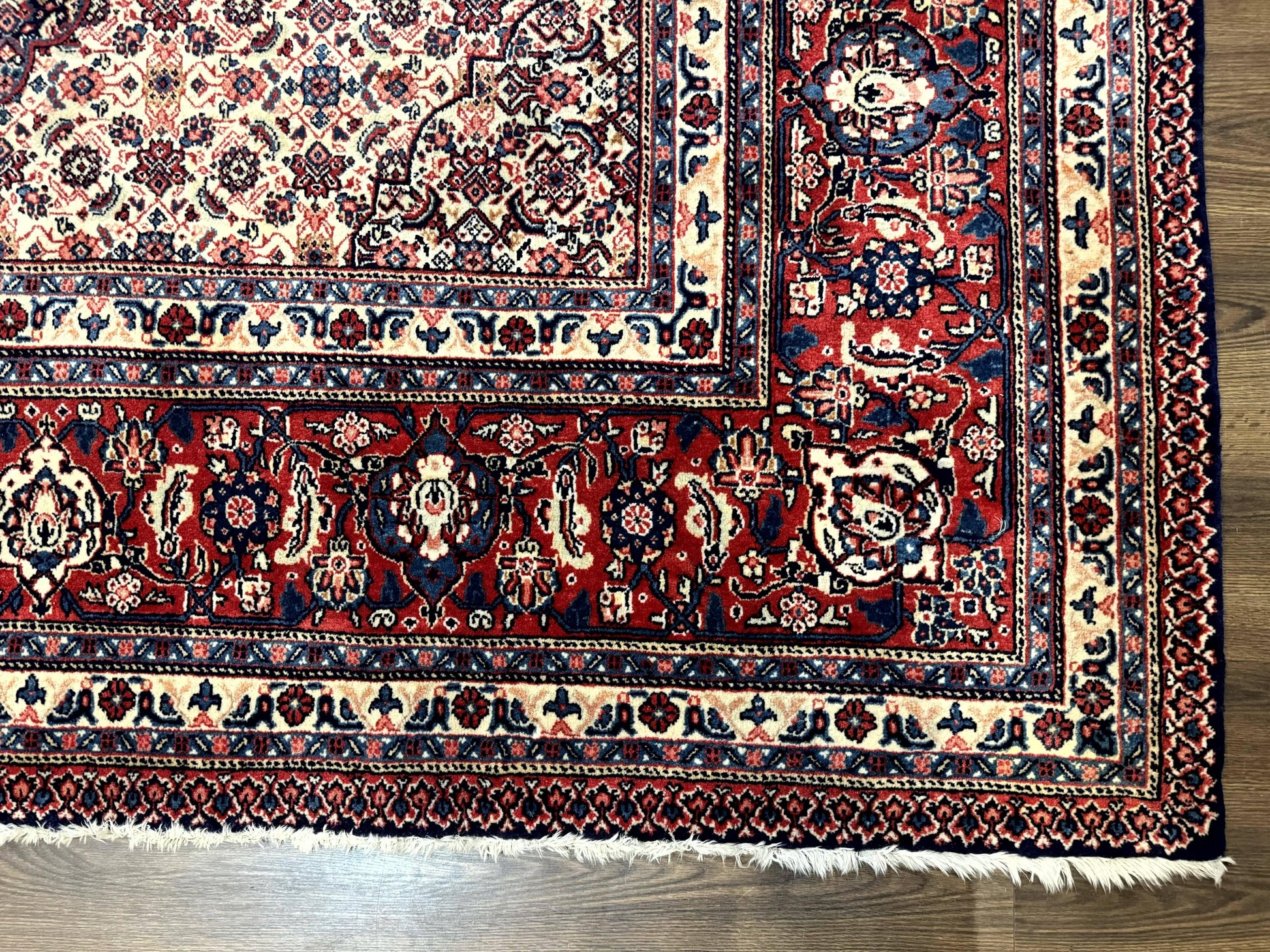 Persian Tabriz Rug 11x14 Navy Blue Herati Wool Carpet - Nuvé