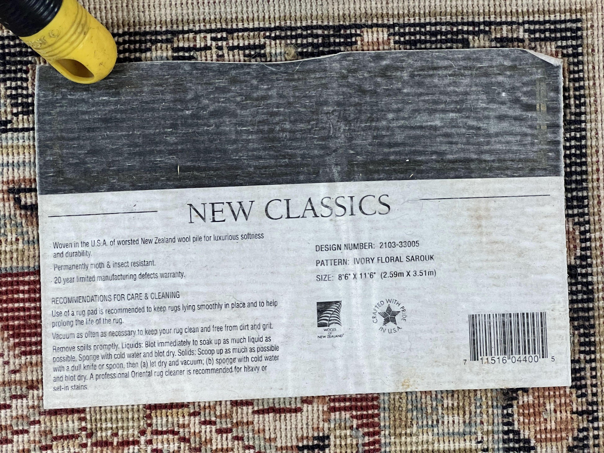 Karastan Rug 8.6 x 11.6, English Manor #2103, Ivory Floral Sarouk, Wool Karastan Carpet, Large Karastan Area Rug, Traditional Karastan Rug - Nuvé