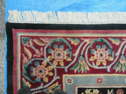 9' X 12' Decorative Chinese Aubusson Hand Knotted Pile Wool Rug Black Nice - Nuvé