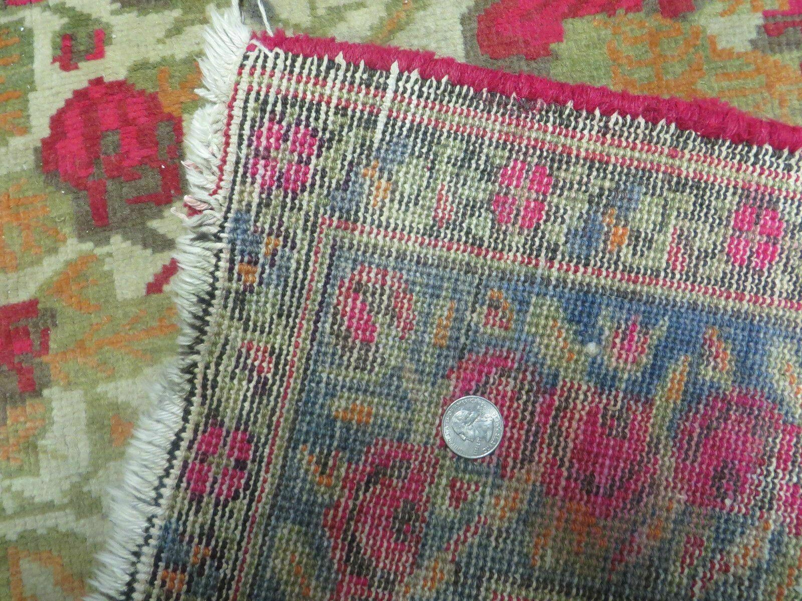 5' X 6' Antique Handmade India Floral Oriental Wool Rug Roses Flowers Traditional Contemporary Design - Nuvé