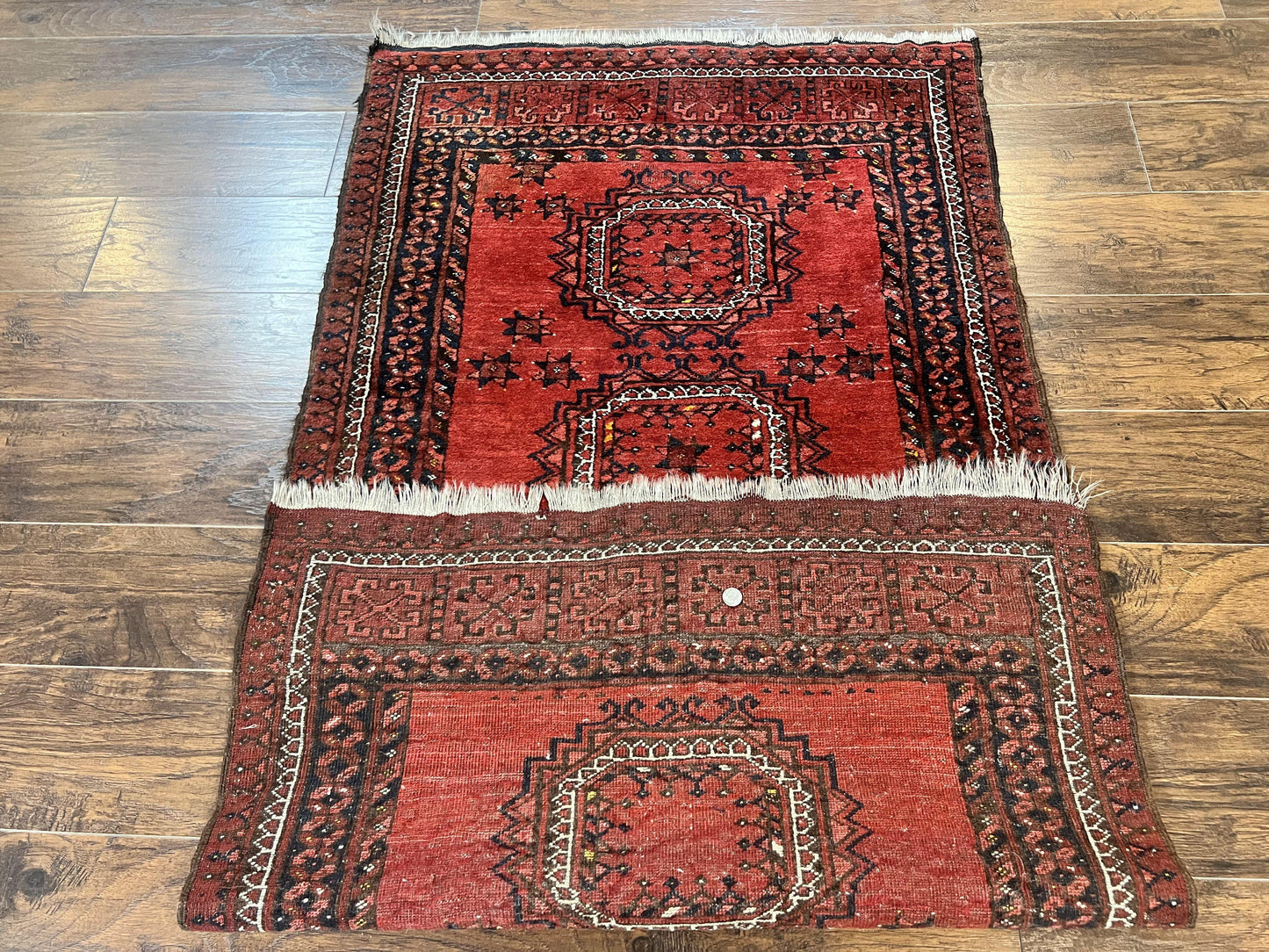 Afghan Rug 3x6, Semi Antique Vintage Oriental Carpet, Wool Handmade Red Rug, Tribal Rug, Afghan Beshir Rug - Nuvé