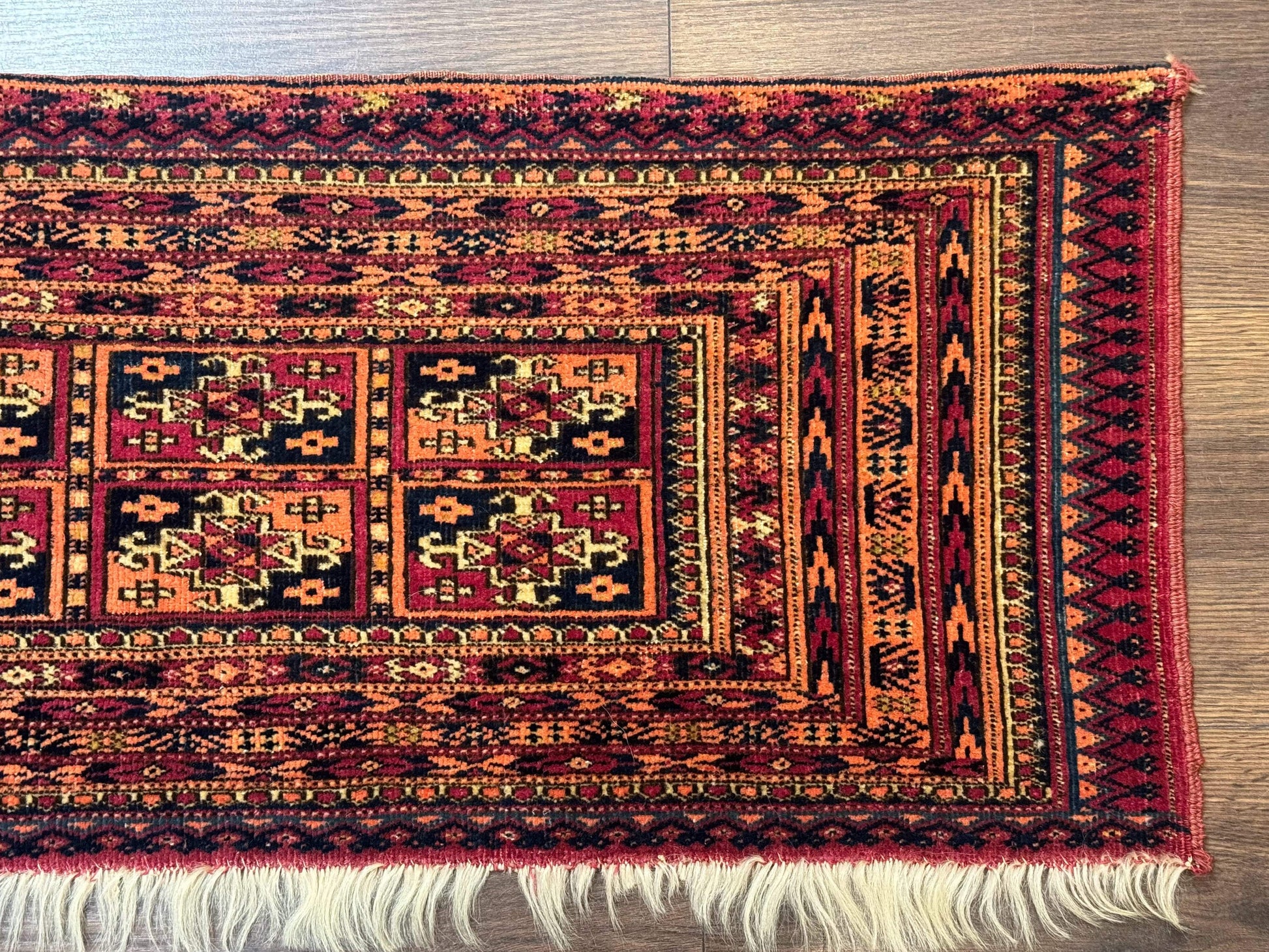 Antique Persian Turkoman Mafresh Rug 1x4, Wool, Tribal Collectible - Nuvé