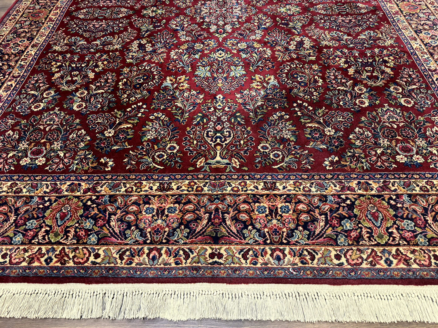 10x14 Karastan Rug Red Sarouk #785, Wool Original 700 Series - Nuvé