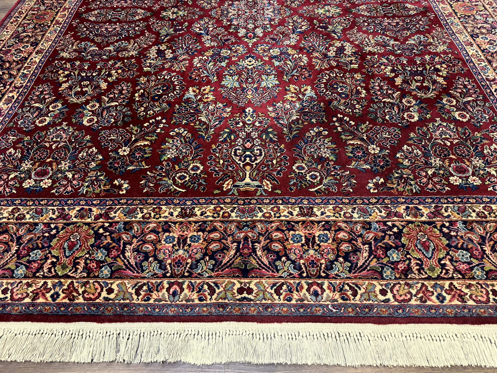 10x14 Karastan Rug Red Sarouk #785, Wool Original 700 Series - Nuvé