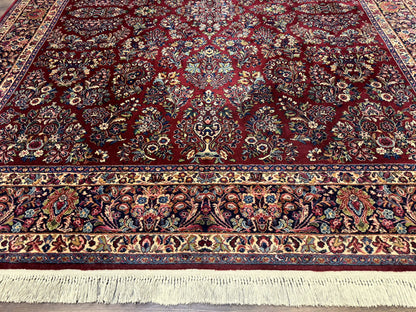 10x14 Karastan Rug Red Sarouk #785, Wool Original 700 Series - Nuvé